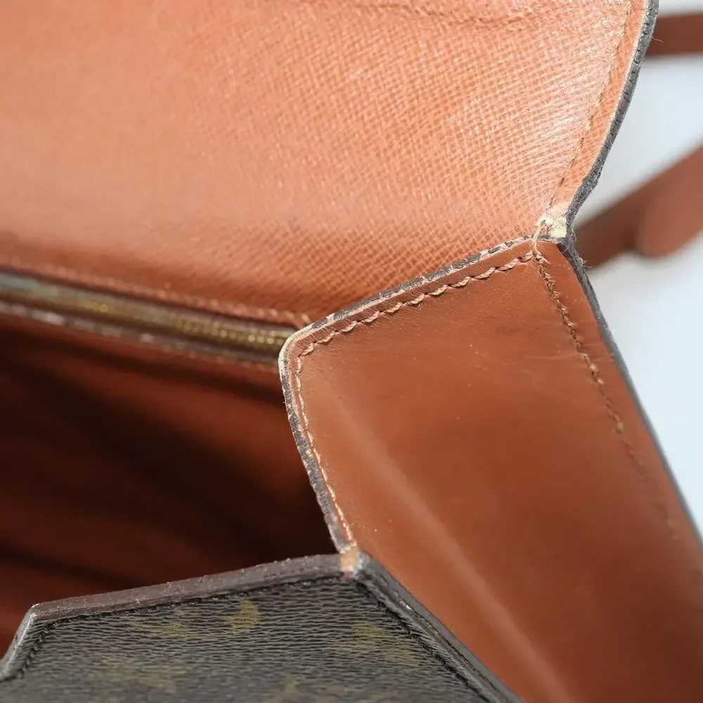 Louis Vuitton Monogram Porte Documents Bandouliere Business Bag Brown